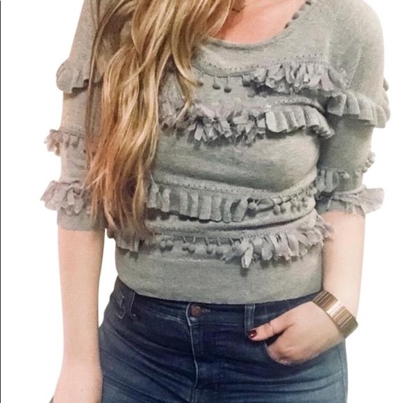 Anthropologie Knitted & Knotted Ruffle Sweater - Picture 4 of 10